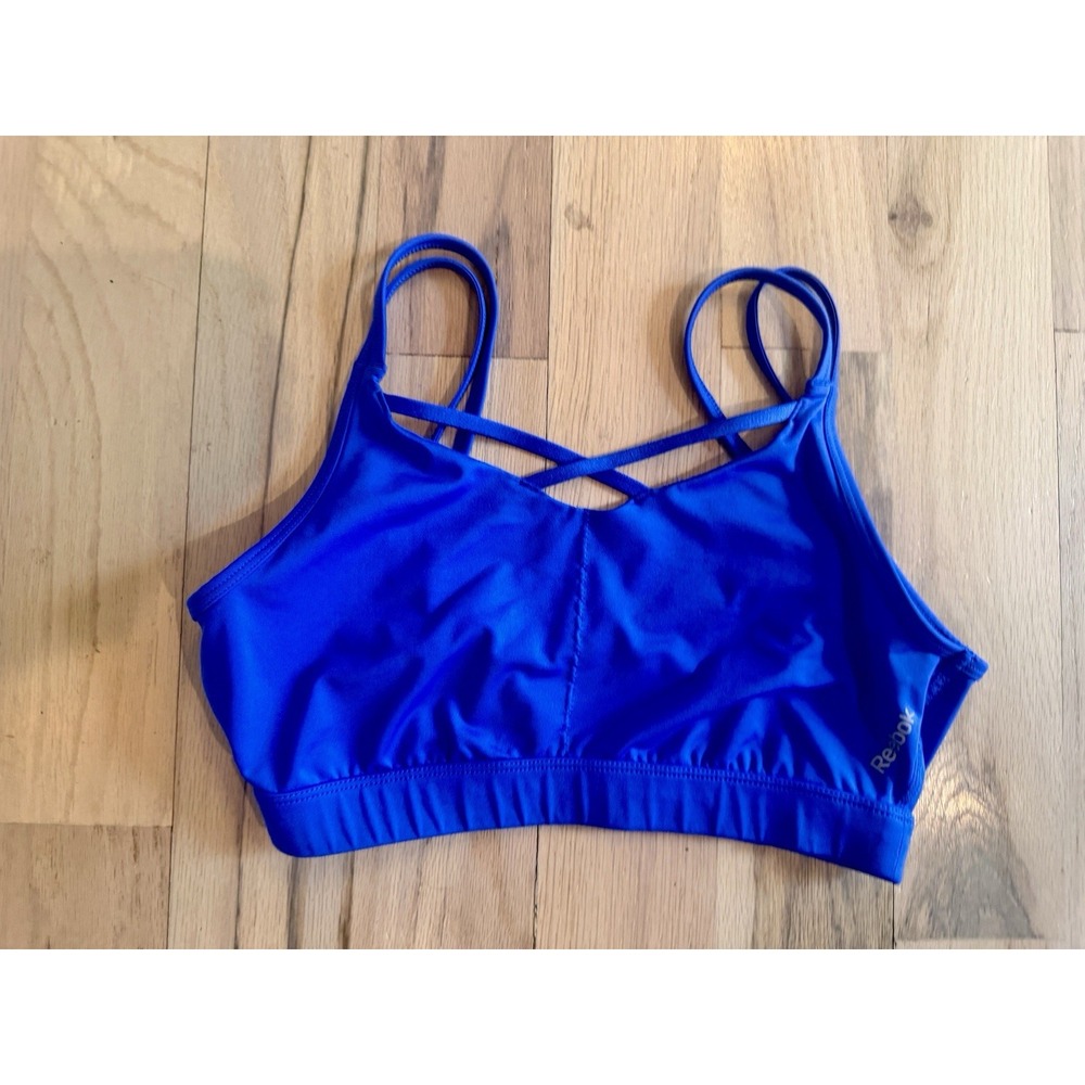 Reebok Womens Blue Strappy Sports Bra S